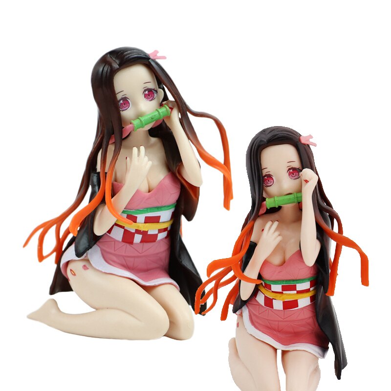 12CM Anime Demon Slayer Figure Kamado Nezuko Sexy Kneeling Pose Model Doll PVC Static Decoration Collection 1 - Demon Slayer Figure